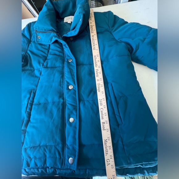 LOFT LADIES QUILTED PUFFER JACKET SIZE SMALL DARK TEAL COLOR. LIKE BRAND NEW. - Picture 5 of 12